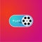 Switch button with cinema film. On demand video concept. Movie festival poster.