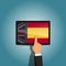 Switch from english to spanish language e-learning platform