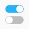 Switch toggle blue grey isolated vector element. User On and Off button symbol sign. Technology concept. Internet or wed
