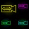 Switch video sign neon color set icon. Simple thin line, outline vector of image icons for ui and ux, website or mobile