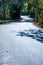 Switchback road on mountain in Nan province