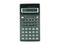 Switched on scientific calculator on white background