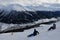 Switzerland: Above Davos-City on Parsenn mountain looking to the