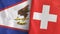 Switzerland and American Samoa two flags textile cloth 3D rendering