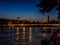 Switzerland, Basel, ILLUMINATED BUILDINGS BY Rhine RIVER AGAINST