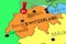 Switzerland, Bern - capital city, pinned on political map