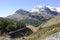 Switzerland: The Bernina-Train is curving through the swiss alps