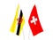 Switzerland and Brunei flags