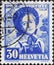 Switzerland - Circa 1936: a postage stamp printed in the Switzerland showing a historical woman portrait with hat in the tradition
