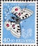 Switzerland - Circa 1955 : a postage stamp printed in the swiss showing  the butterfly Apollo butterfly Parnassius apollo on sax