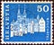 SWITZERLAND - CIRCA 1964: A stamp printed in Switzerland shows Neuchatel Castle and Collegiate Church, circa 1964.