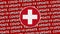 Switzerland Circle Flag and Covid-19 Update Titles - 3D Illustration