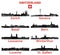 Switzerland cities skylines silhouettes vector set