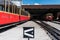 Switzerland Cog Railway trains in depo.