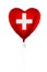 Switzerland concept. Balloon with Swiss flag isolated on white background. Education, charity, emigration, travel and learning