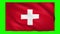 Switzerland flag on green screen for chroma key