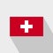 Switzerland flag Long Shadow design vector