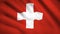 Switzerland flag Motion video waving in wind. Flag Closeup 1080p HD  footage