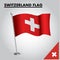 SWITZERLAND flag National flag of SWITZERLAND on a pole