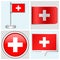 Switzerland flag - sticker, button, label