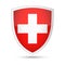 Switzerland Flag Vector Shield Icon