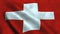 Switzerland flag waving in the wind. National flag of Swiss Confederation