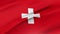 Switzerland flag waving in wind video footage  Realistic Switzerland Flag background. Switzerland Flag Looping Closeup