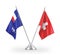 Switzerland and French Southern and Antarctic Lands table flags isolated