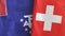 Switzerland and French Southern and Antarctic Lands two flags cloth 3D rendering