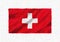 Switzerland hand painted waving national flag.