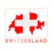 Switzerland Logo. Map of Switzerland with country.