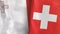 Switzerland and Malta two flags textile cloth 3D rendering