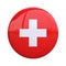 Switzerland national flag badge, nationality pin 3d rendering