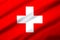 Switzerland realistic flag illustration.