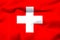 Switzerland realistic flag illustration.