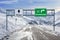 Switzerland ski town Grindelwald and Wengen road big sign with a lot of snow and mountain sky