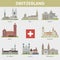 Switzerland. Symbols of cities