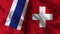 Switzerland and Thailand Realistic Flag â€“ Fabric Texture Illustration