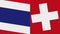 Switzerland and Thailand Two Half Flags Together