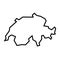 Switzerland vector country map thick outline icon
