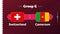 Switzerland vs cameroon match football 2022 video animation. World Football 2022 championship match versus teams intro