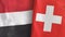 Switzerland and Yemen two flags textile cloth 3D rendering