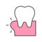 Swollen gums or gingivitis, dental related icon, filled outline