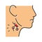 swollen lymph glands hiv symptom color icon vector illustration