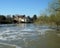 The swollen river Great Ouse at St Neots after heavy rain.