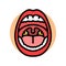 swollen tonsils disease symptom color icon vector illustration
