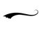 Swoosh typography text tail shape. Calligraphic decoration swish symbol. Retro underline, black stroke or ornament