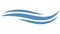 Swoosh wave shape icon, line logo wavy, river clean water