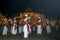 Sword Carriers walk along the route of the Esala Perahera in Kandy in Sri Lanka.