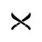 Sword Cross Icon In Flat Style Vector For Apps, UI, Websites. Black Icon Vector Illustration